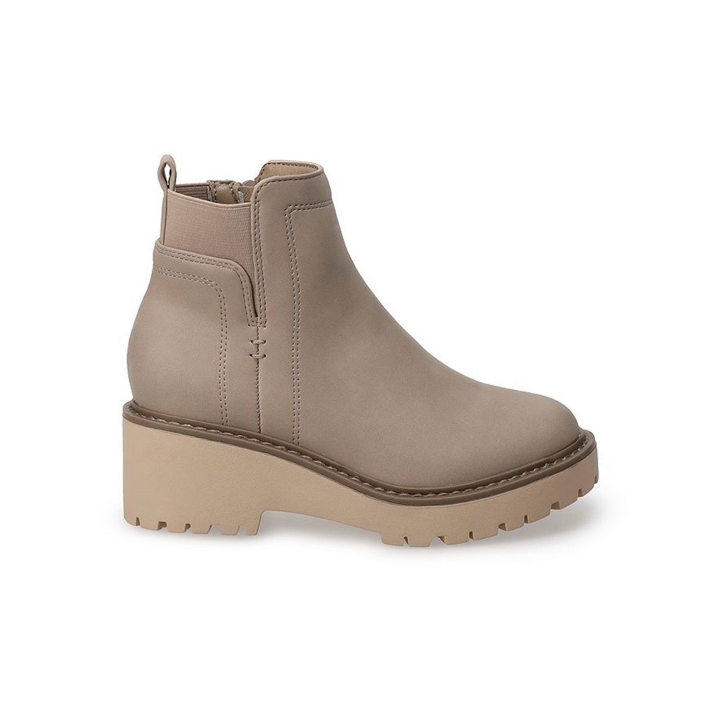 NWT #21 Sonoma Goods For Life Inaya Girls Wedge Boots Size 13 in Mushroom Beige